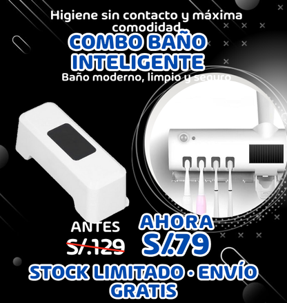 Combo Baño Inteligente TouchFree – Descarga Automática + Dispensador Dental UV