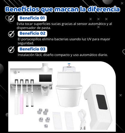 Combo Baño Inteligente TouchFree – Descarga Automática + Dispensador Dental UV